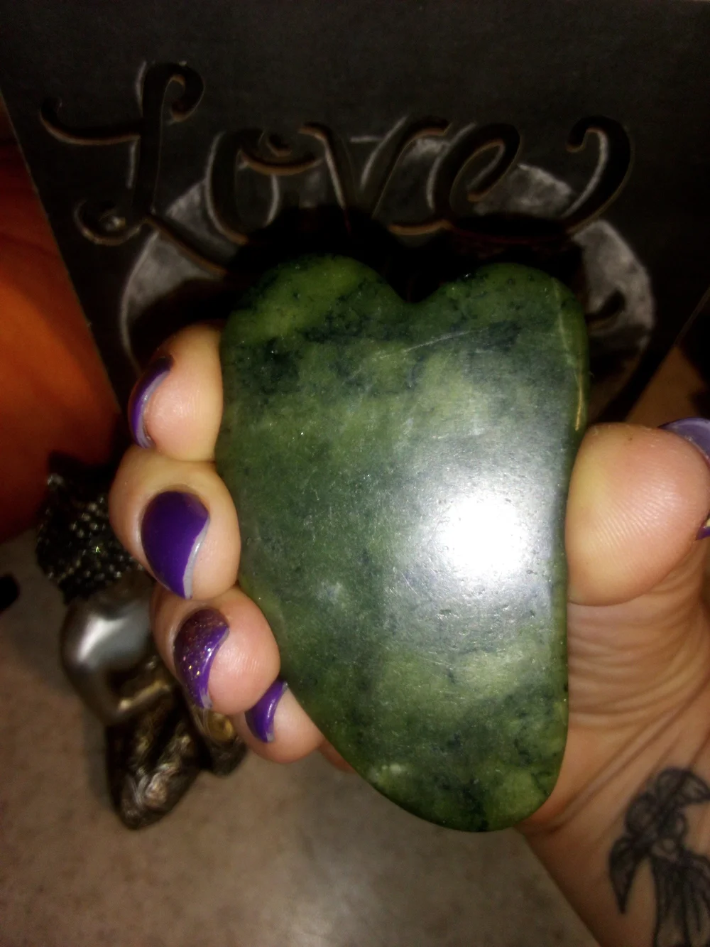 Green Jade Gua Sha Facial Massage Tool - Women Skincare